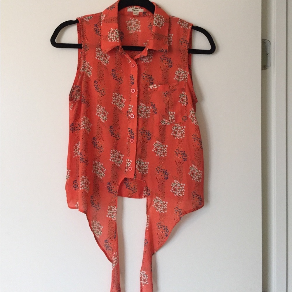 Anthropologie Tie-Front Tank Top